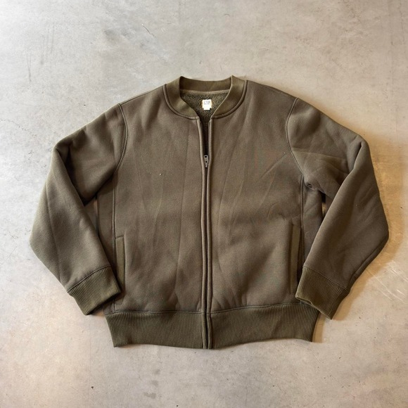 Other - Vintage gap olive green zip up Sherpa lined sweatshirt